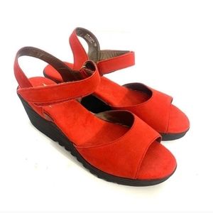 Aerosoles Heelrest Red Suede Sandals